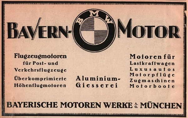 Плакат BMW 1918 року.